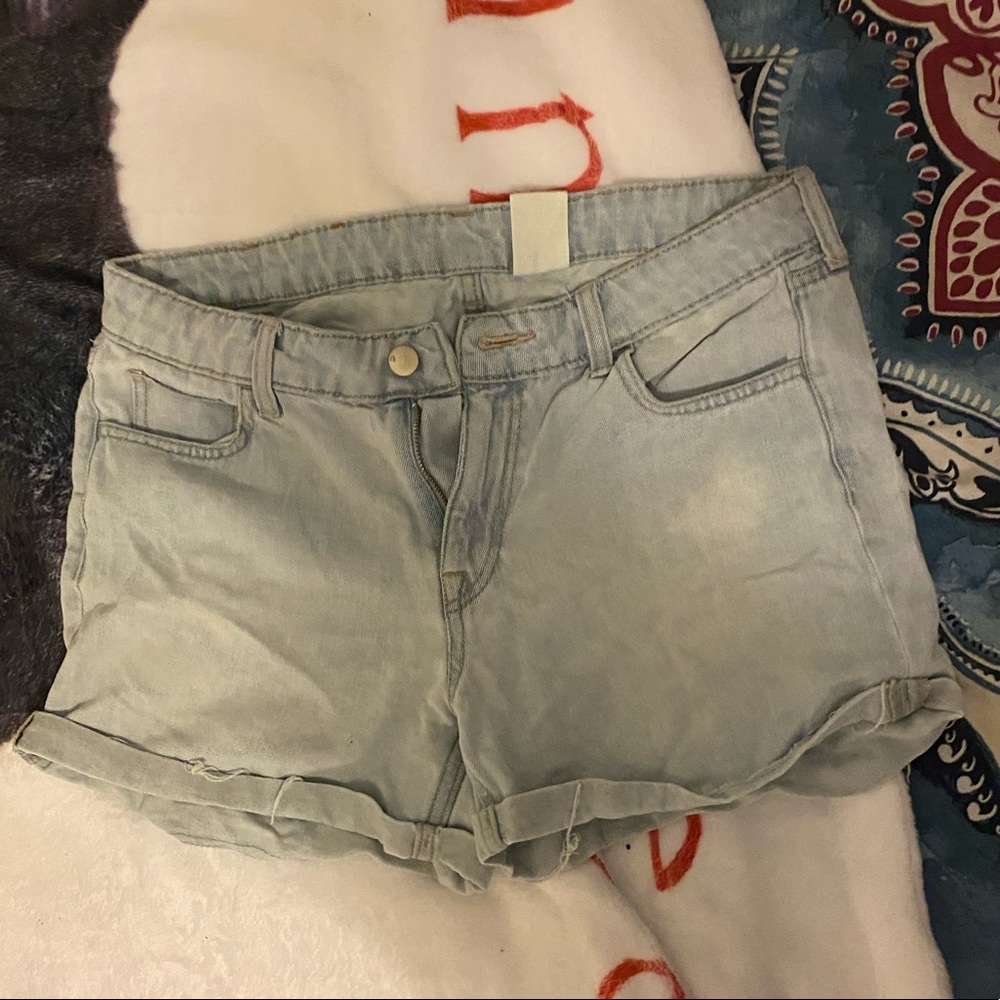 Light blue jean shorts